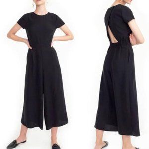 JCrew Jumpsuit: Black Wide Leg Cropped Short Sleeve Romper/Jumpsuit